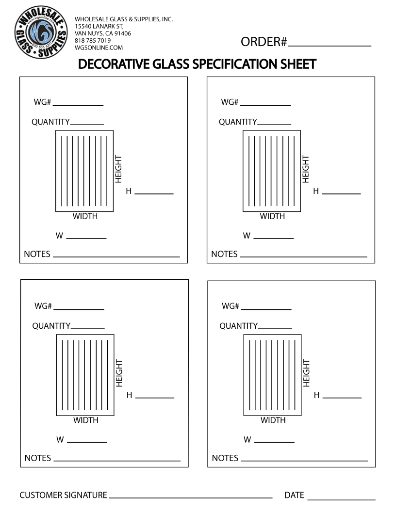 DECORATIVE GLASS PATTERN SHEET 2025